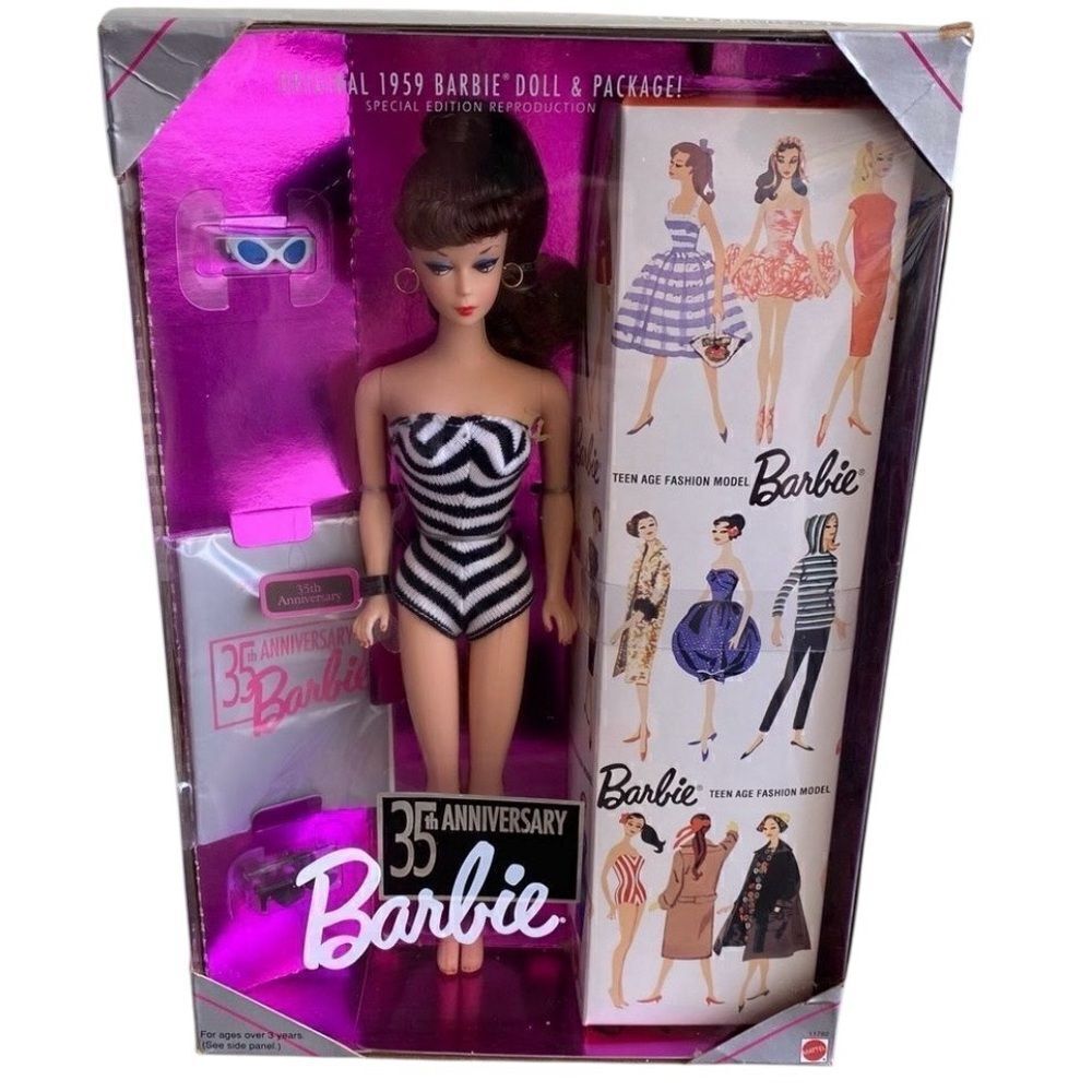 Barbie 35th Anniversary Doll/Package(Brunette) 1959 Reproduction Special Edition